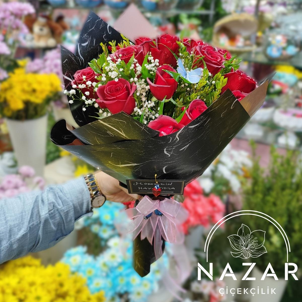 Kırmızı Gül Buketi 15 Adet