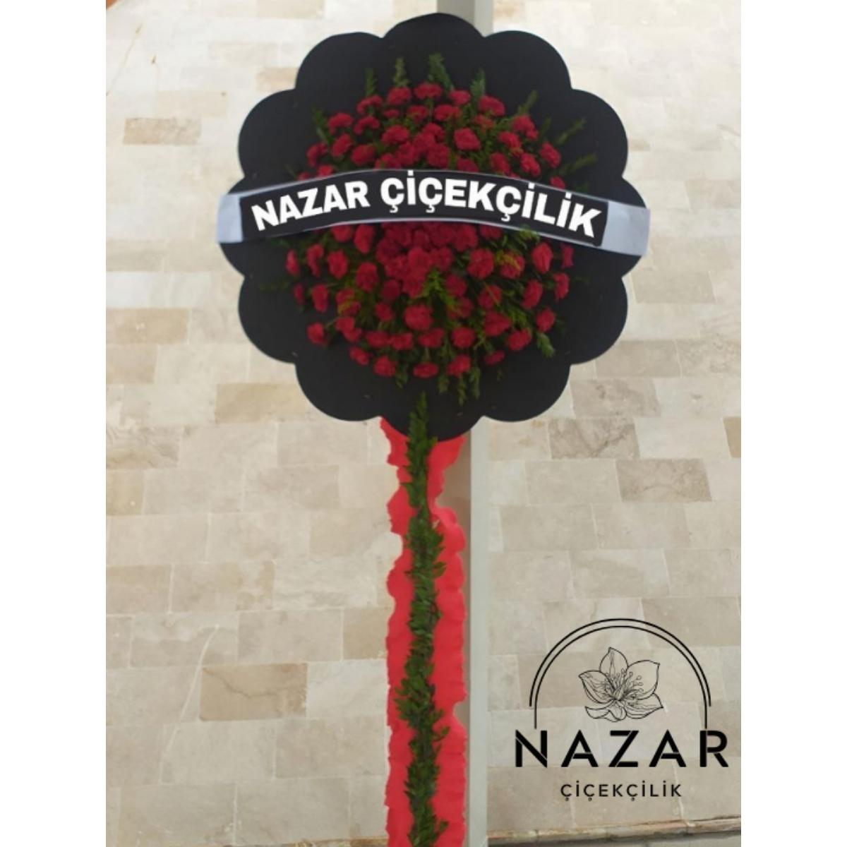 Siyah Kırmızı Cenaze Çelenk