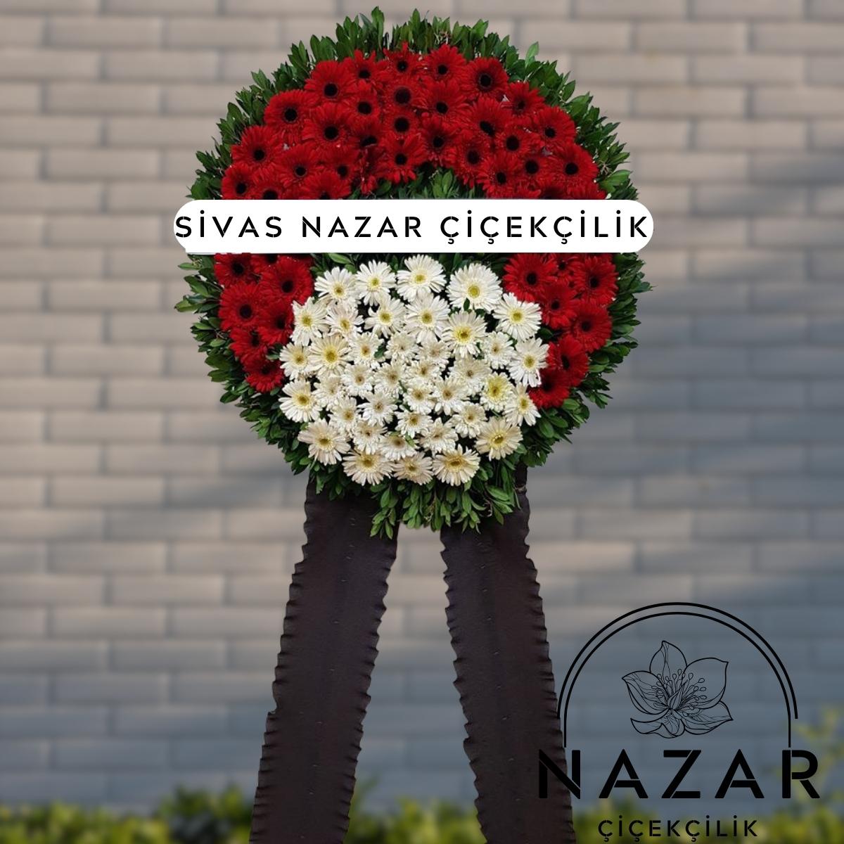 Kırmızı Beyaz Cenaze Çelenk