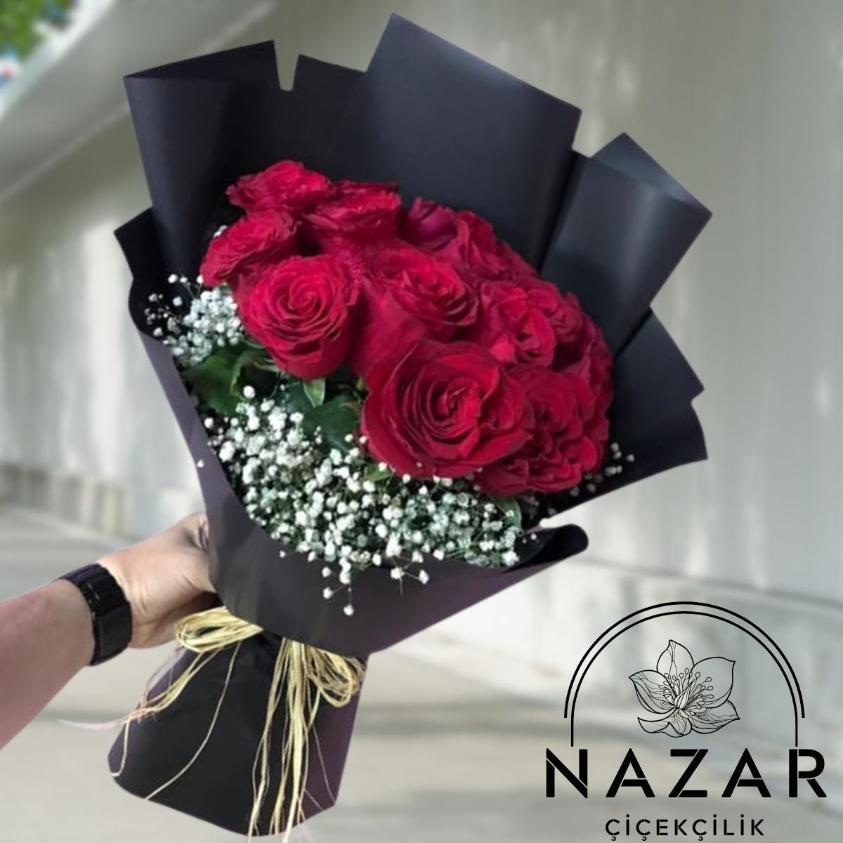 Kırmızı Gül Buketi 13 Adet